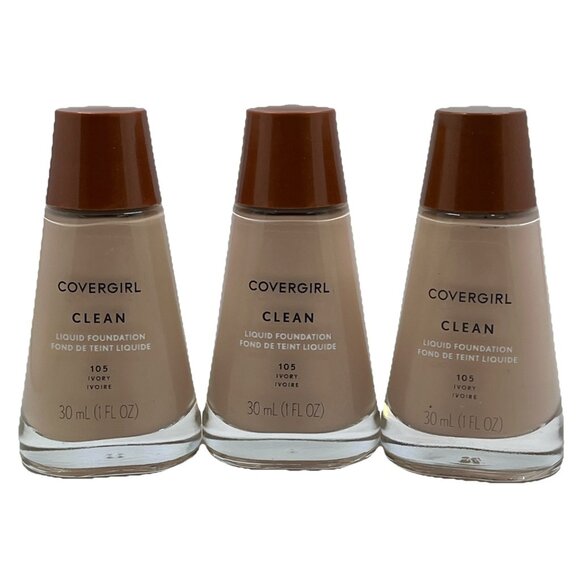 Covergirl Clean Liquid Foundation 105 Ivory Lot of 3 New - Picture 1 of 5